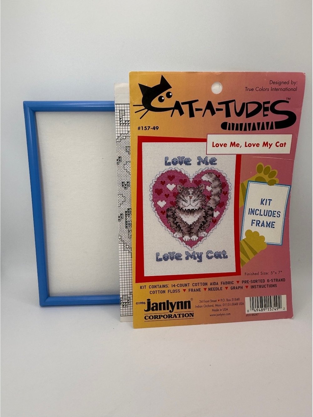 Janlynn Cat-Tudes Love Me Love My Cat Cross Stitch Kit, READ